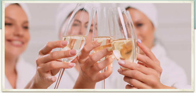 Ladies with champagne glasses