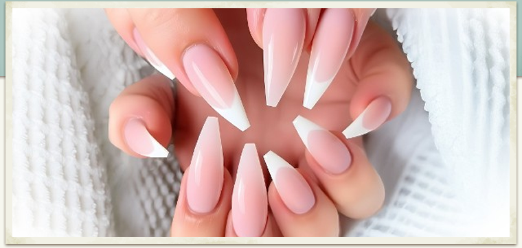 Pink & White Acrylic Ballerina Nails