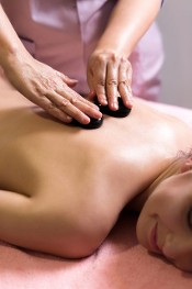 Hot stone back massage
