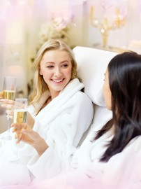 Champagne & Pedicures with two women