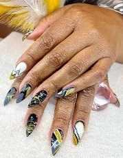  black white gold nail designs 