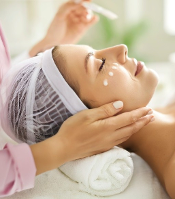Woman enjoying Hydro Luxe Facial