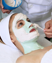 Woman enjoying a Repechage Four Layer Facial 