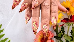 Autumn Nail Designs with Fall fowers