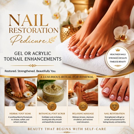 nail restoration pedicure